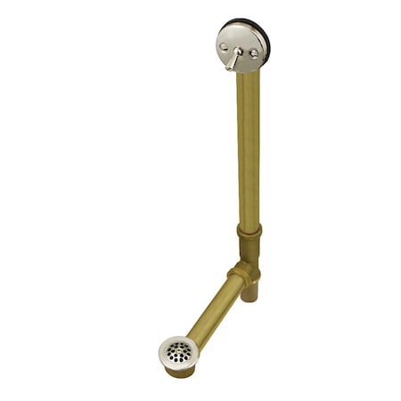 Kingston Brass DTL1186 18-Inch Trip Lever Waste and Overflow with Grid, Polished Nickel DTL1186